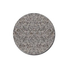 Silver Tropical Print Rubber Coaster (round)  by dflcprints