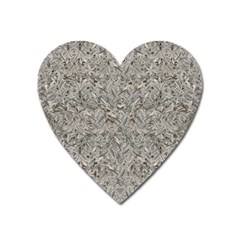 Silver Tropical Print Heart Magnet by dflcprints