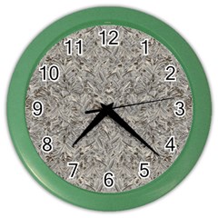 Silver Tropical Print Color Wall Clocks by dflcprints