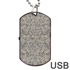 Silver Tropical Print Dog Tag Usb Flash (one Side) by dflcprints