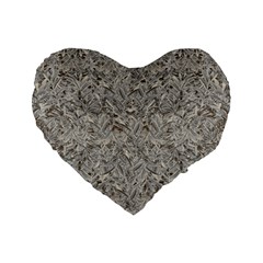 Silver Tropical Print Standard 16  Premium Heart Shape Cushions