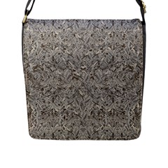 Silver Tropical Print Flap Messenger Bag (l)  by dflcprints