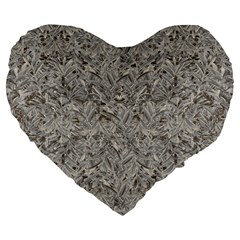 Silver Tropical Print Large 19  Premium Flano Heart Shape Cushions by dflcprints