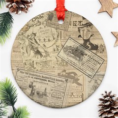 Vintage Newspaper  Ornament (round) by Valentinaart