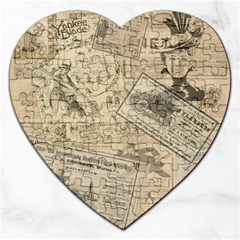 Vintage Newspaper  Jigsaw Puzzle (heart) by Valentinaart