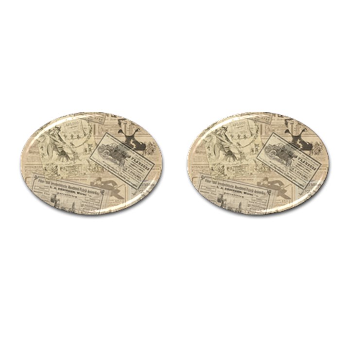 Vintage newspaper  Cufflinks (Oval)