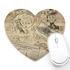 Vintage Newspaper  Heart Mousepads by Valentinaart