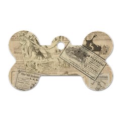 Vintage Newspaper  Dog Tag Bone (one Side) by Valentinaart