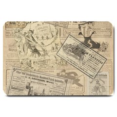 Vintage Newspaper  Large Doormat  by Valentinaart