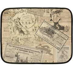 Vintage Newspaper  Fleece Blanket (mini) by Valentinaart