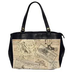 Vintage Newspaper  Office Handbags (2 Sides)  by Valentinaart