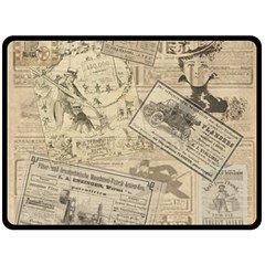 Vintage Newspaper  Fleece Blanket (large)  by Valentinaart