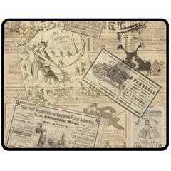 Vintage Newspaper  Fleece Blanket (medium)  by Valentinaart