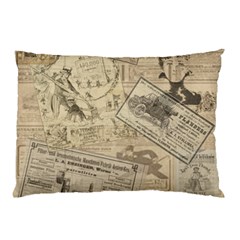 Vintage Newspaper  Pillow Case (two Sides) by Valentinaart