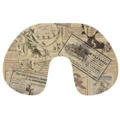 Vintage Newspaper  Travel Neck Pillows by Valentinaart