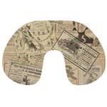 Vintage newspaper  Travel Neck Pillows Front