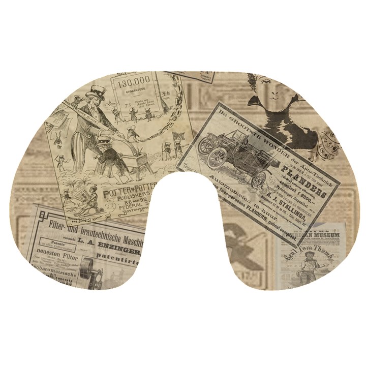 Vintage newspaper  Travel Neck Pillows