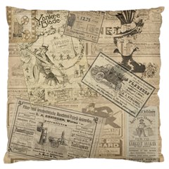 Vintage Newspaper  Large Flano Cushion Case (two Sides) by Valentinaart