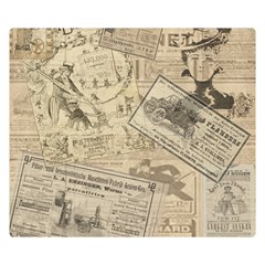 Vintage Newspaper  Double Sided Flano Blanket (small)  by Valentinaart