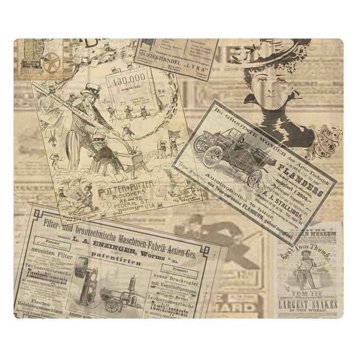 Vintage newspaper  Double Sided Flano Blanket (Small) 