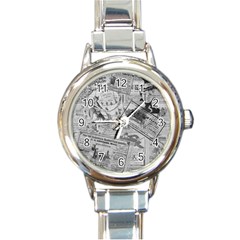 Vintage newspaper  Round Italian Charm Watch