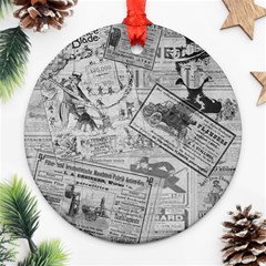 Vintage Newspaper  Ornament (round) by Valentinaart