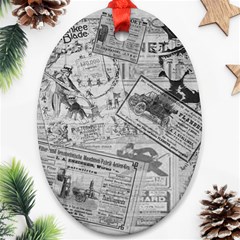 Vintage Newspaper  Ornament (oval) by Valentinaart