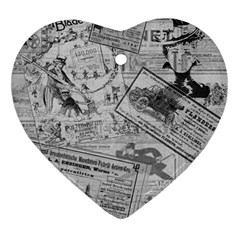 Vintage newspaper  Ornament (Heart)