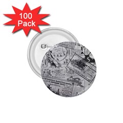 Vintage newspaper  1.75  Buttons (100 pack) 