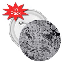 Vintage newspaper  2.25  Buttons (10 pack) 