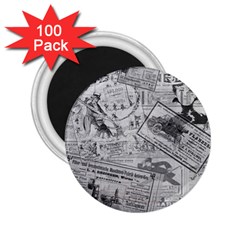 Vintage newspaper  2.25  Magnets (100 pack) 