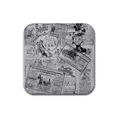 Vintage newspaper  Rubber Coaster (Square) 