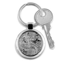 Vintage newspaper  Key Chains (Round) 