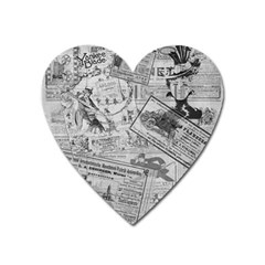 Vintage newspaper  Heart Magnet