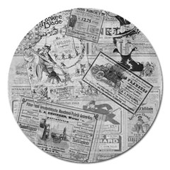 Vintage Newspaper  Magnet 5  (round) by Valentinaart