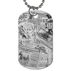 Vintage newspaper  Dog Tag (One Side)