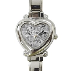 Vintage newspaper  Heart Italian Charm Watch