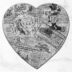 Vintage newspaper  Jigsaw Puzzle (Heart)