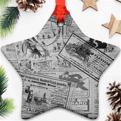 Vintage newspaper  Star Ornament (Two Sides)