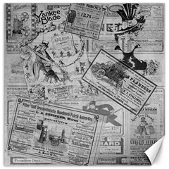 Vintage newspaper  Canvas 12  x 12  