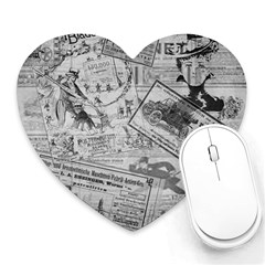 Vintage Newspaper  Heart Mousepads by Valentinaart