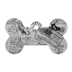 Vintage Newspaper  Dog Tag Bone (one Side) by Valentinaart