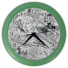 Vintage newspaper  Color Wall Clocks