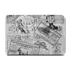 Vintage Newspaper  Small Doormat  by Valentinaart