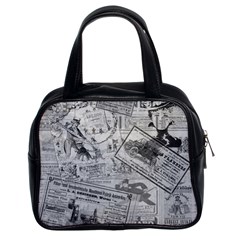 Vintage newspaper  Classic Handbags (2 Sides)