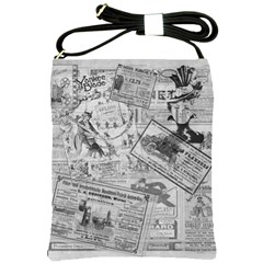 Vintage Newspaper  Shoulder Sling Bags by Valentinaart