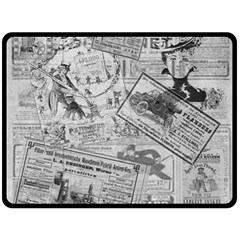 Vintage Newspaper  Fleece Blanket (large)  by Valentinaart