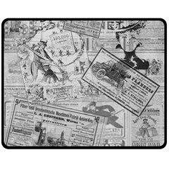 Vintage Newspaper  Fleece Blanket (medium)  by Valentinaart