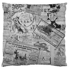 Vintage Newspaper  Large Cushion Case (two Sides) by Valentinaart