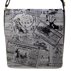 Vintage Newspaper  Flap Messenger Bag (s) by Valentinaart